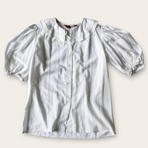 Vtg Henry Grethel 80s White Linen Cotton Skirt Set Prairie Coastal Cottagecore - Picture 5 of 16